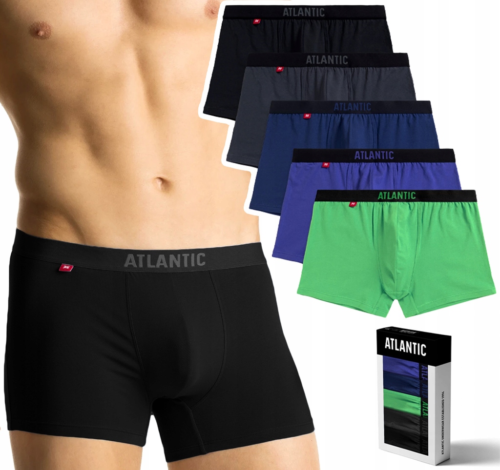 Pánské bavlněné sportovní boxerky 5 Par Atlantic 5SMH-004 M