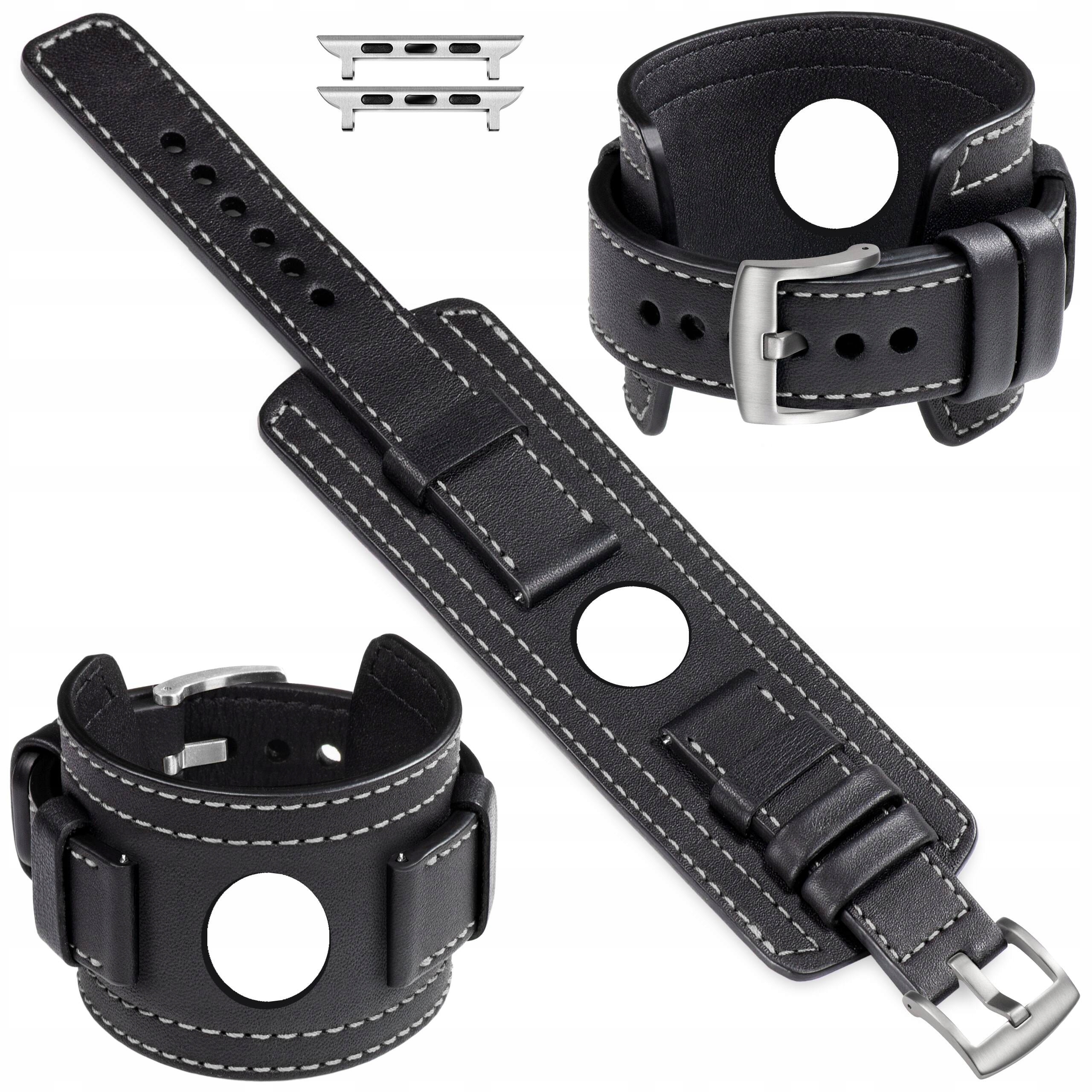 Pásek pro Apple Watch 42/41/40/38 mm kožený, široký s podložkou Movear