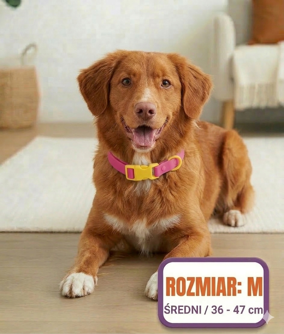 Levně Voděodolný obojek pro psa Velikost M Regulovatelný Odolný Růžový Pvc