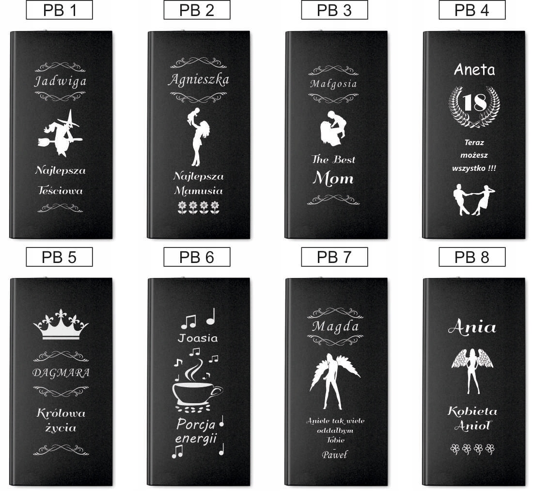 Power Bank z grawerem - pojemność 4000mAh Kolor złoty