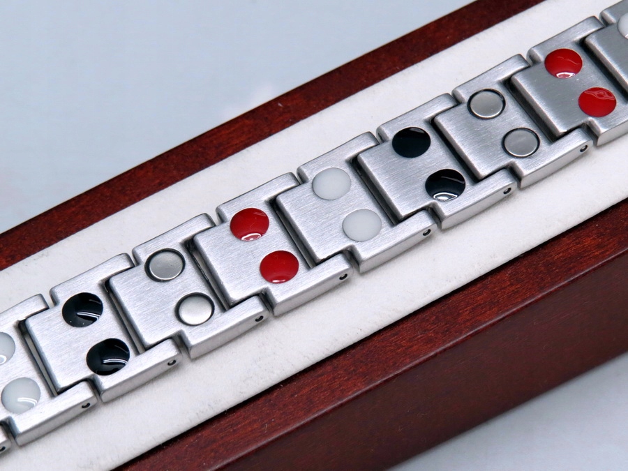 ZDROWOTNA TYTANOWA BRANSOLETA MAGNETYCZNA MOCNA SREBRNA CZYSTY TYTAN Splot Inny splot