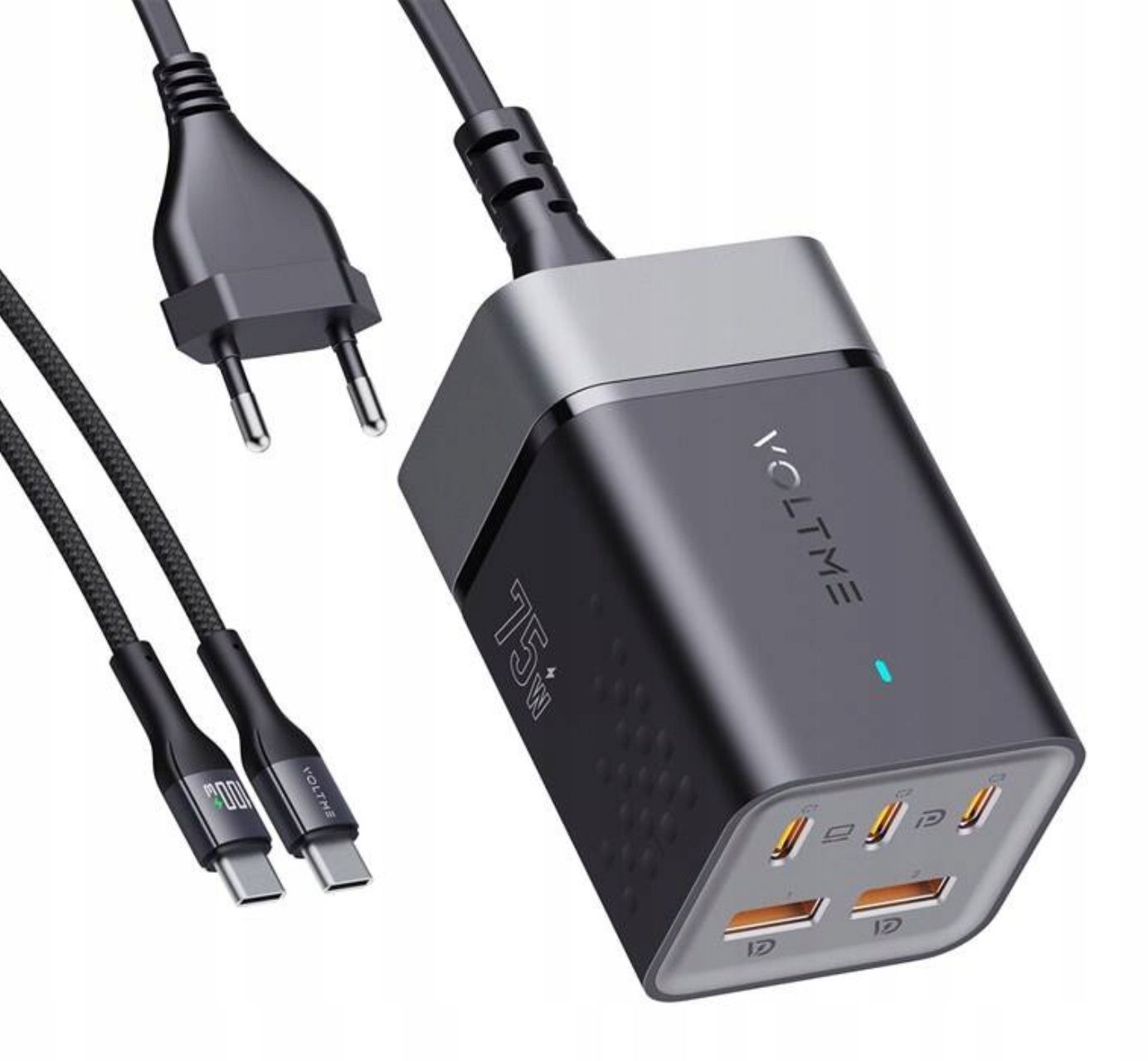 Adapter Usb Voltme Revo 45 Duo CC 45W Eu Czarny