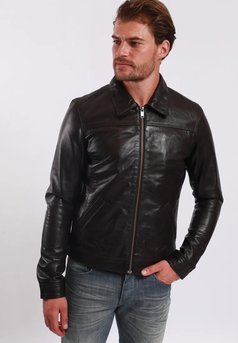 Lee Cooper Bomber bassus pánská pilotní bunda Barva hnědá Briag vel. M