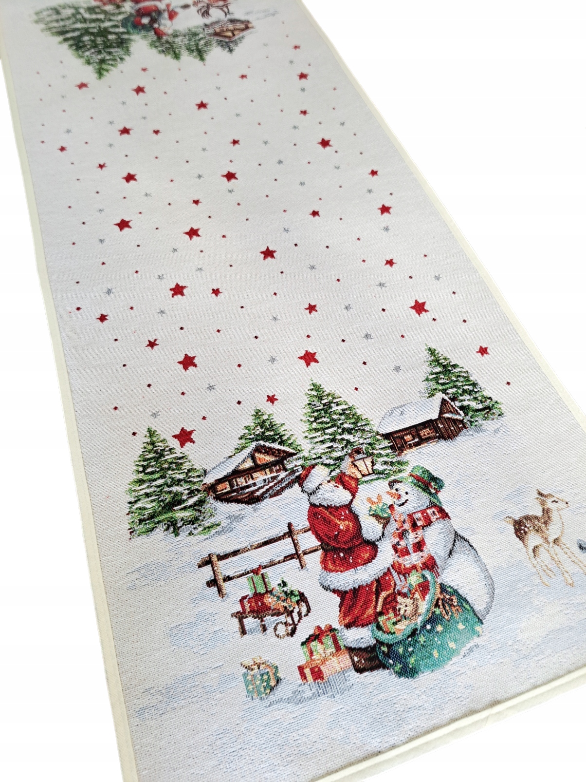 

Bieżnik na święta z Mikołajem i bałwanem 40x100 cm