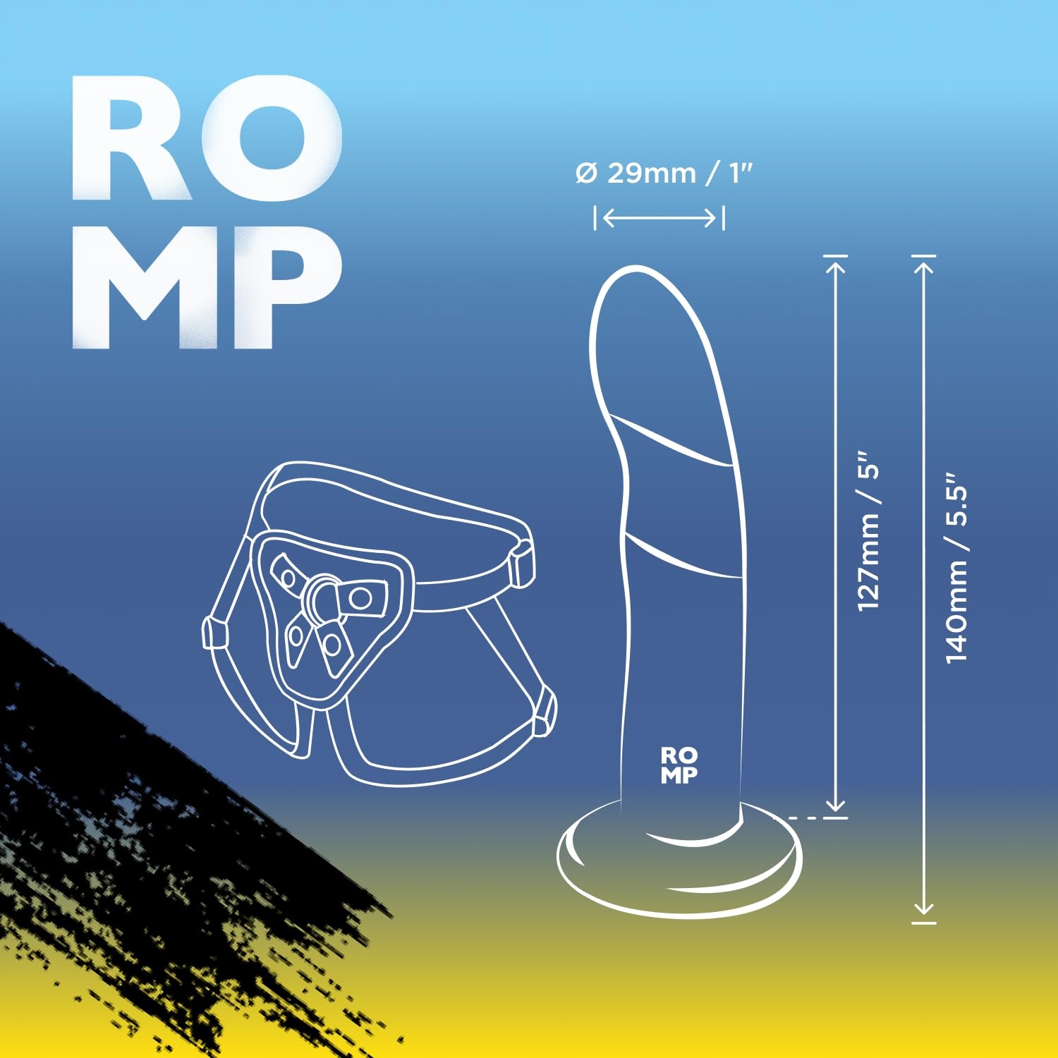 ROMP Zestaw Pegging Silikonowy Dildo 5 Calowy Regulowany Harness — miniatura 4