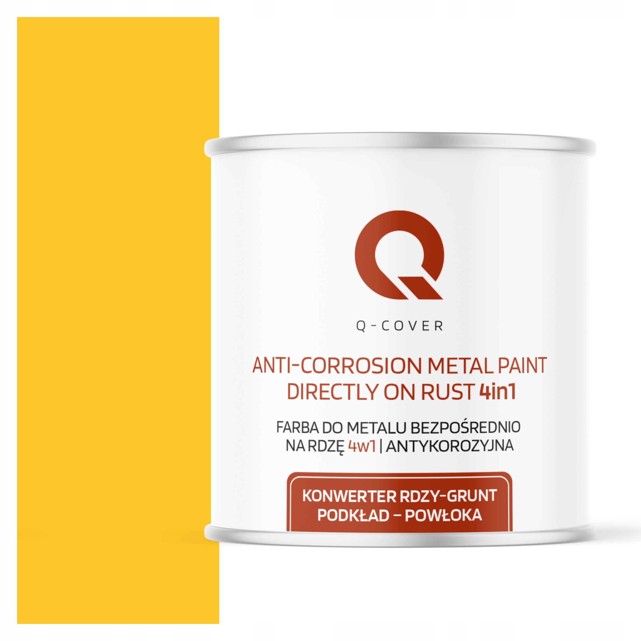 Farba Na Kov Na Hrdzu 4v1 Žltá Výstražná Ral 1023 Vysoký Lesk 2.5L