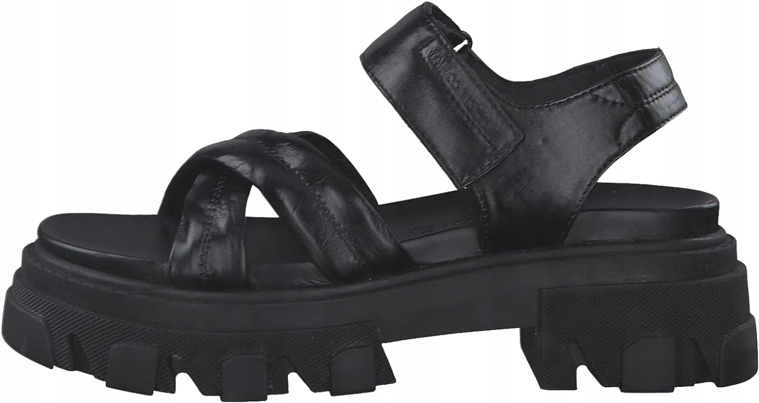Macro Tozzi Dámské Kožené Sandály Černé 39 Jla