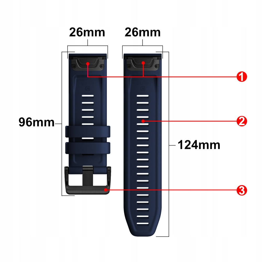 Silikonowy pasek premium QuickFit 26 mm do GARMIN Fenix 6X 7X Tactix Epix 2 Materiał paska guma