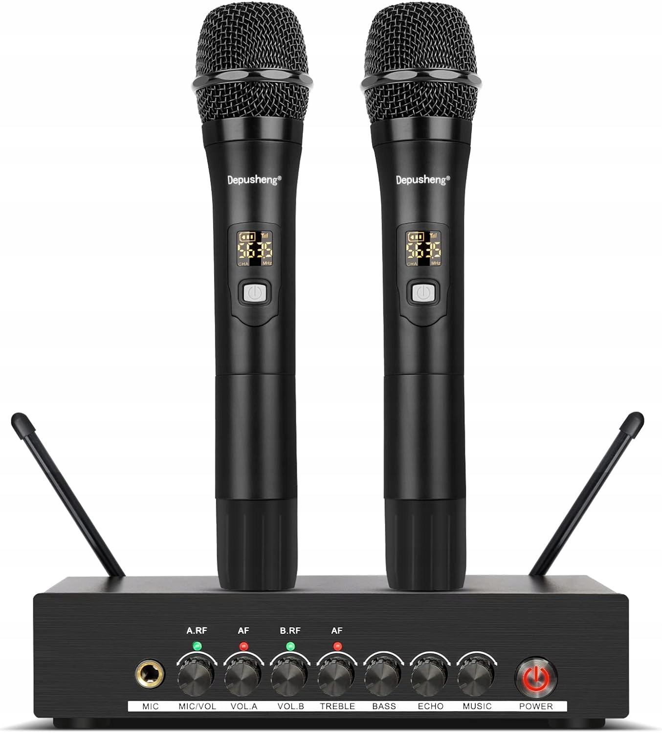 Zestaw Karaoke stacja + 2 bezprzewodowe mikrofony DEPUSHENG DR20