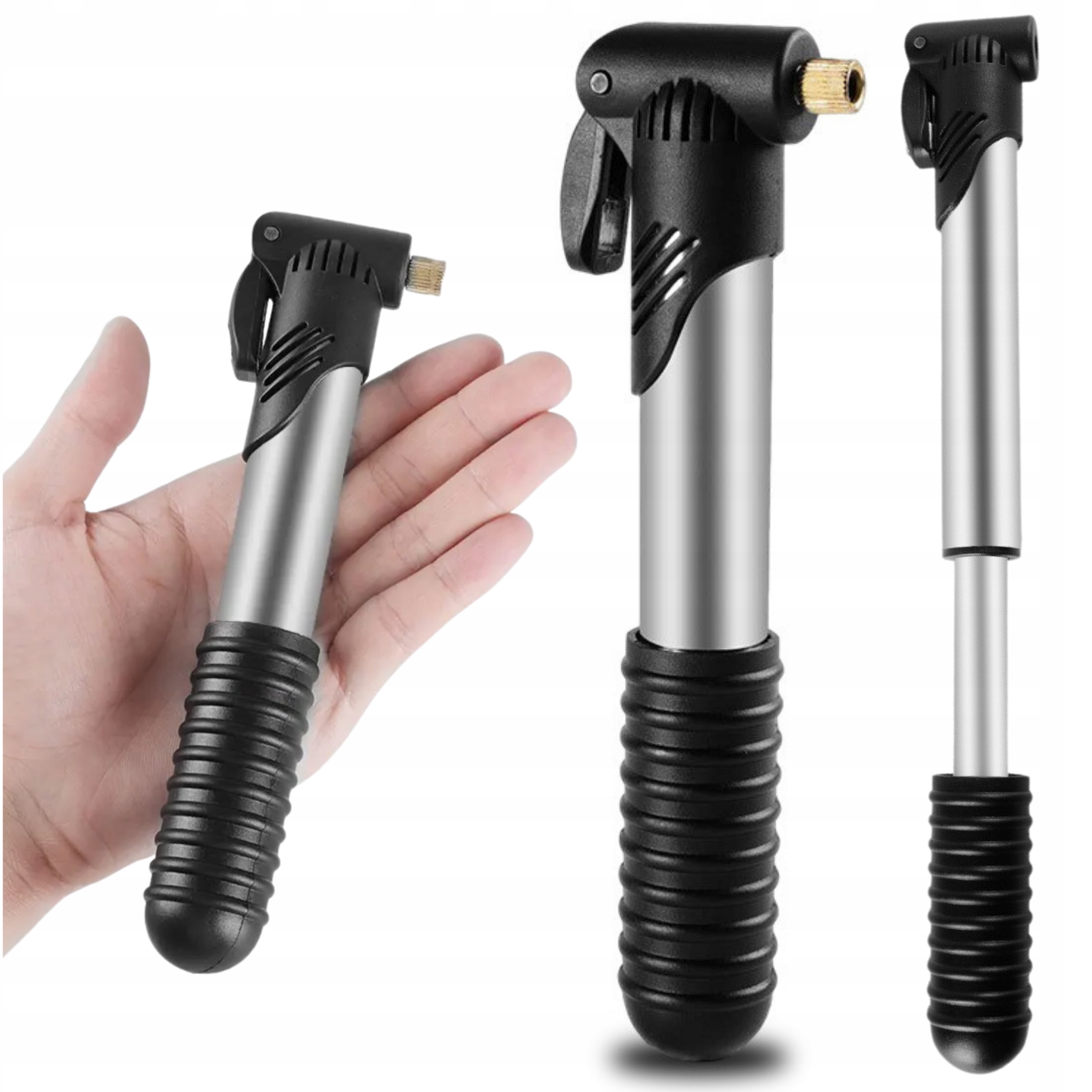 Pompka Ręczna Gearox TELESKOPOWA POMPKA ROWEROWA 20cm czarna