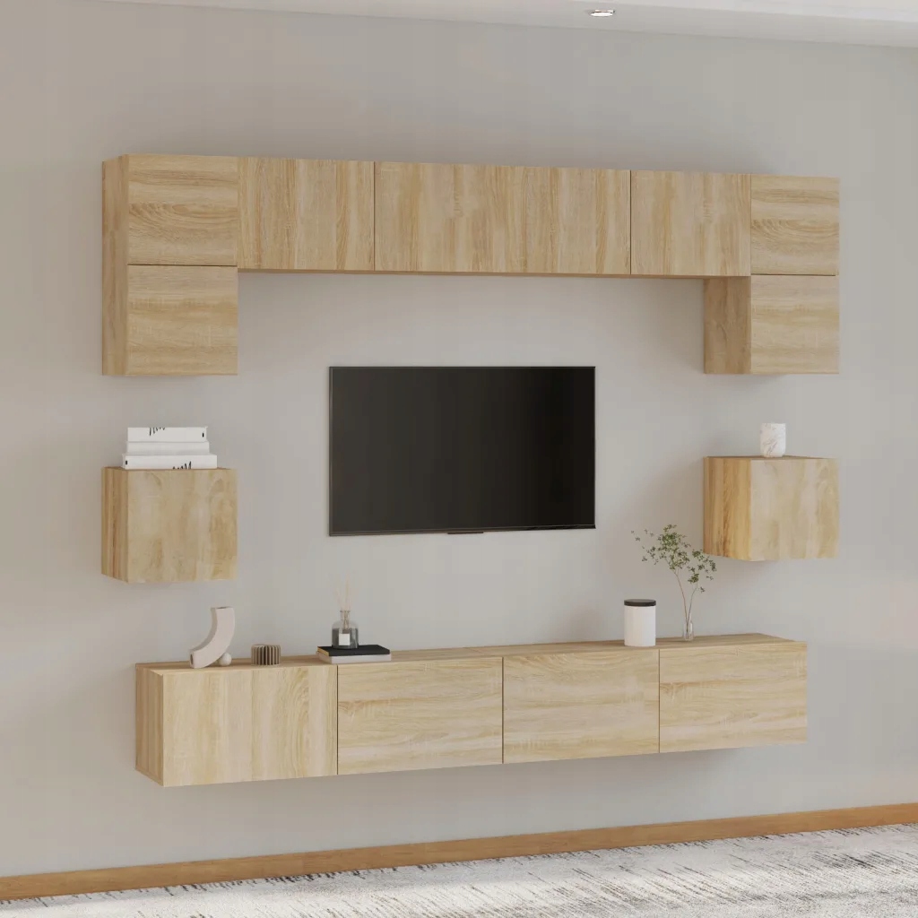 vidaXL 8dílný set Tv skříněk dub sonoma kompozitní dřevo