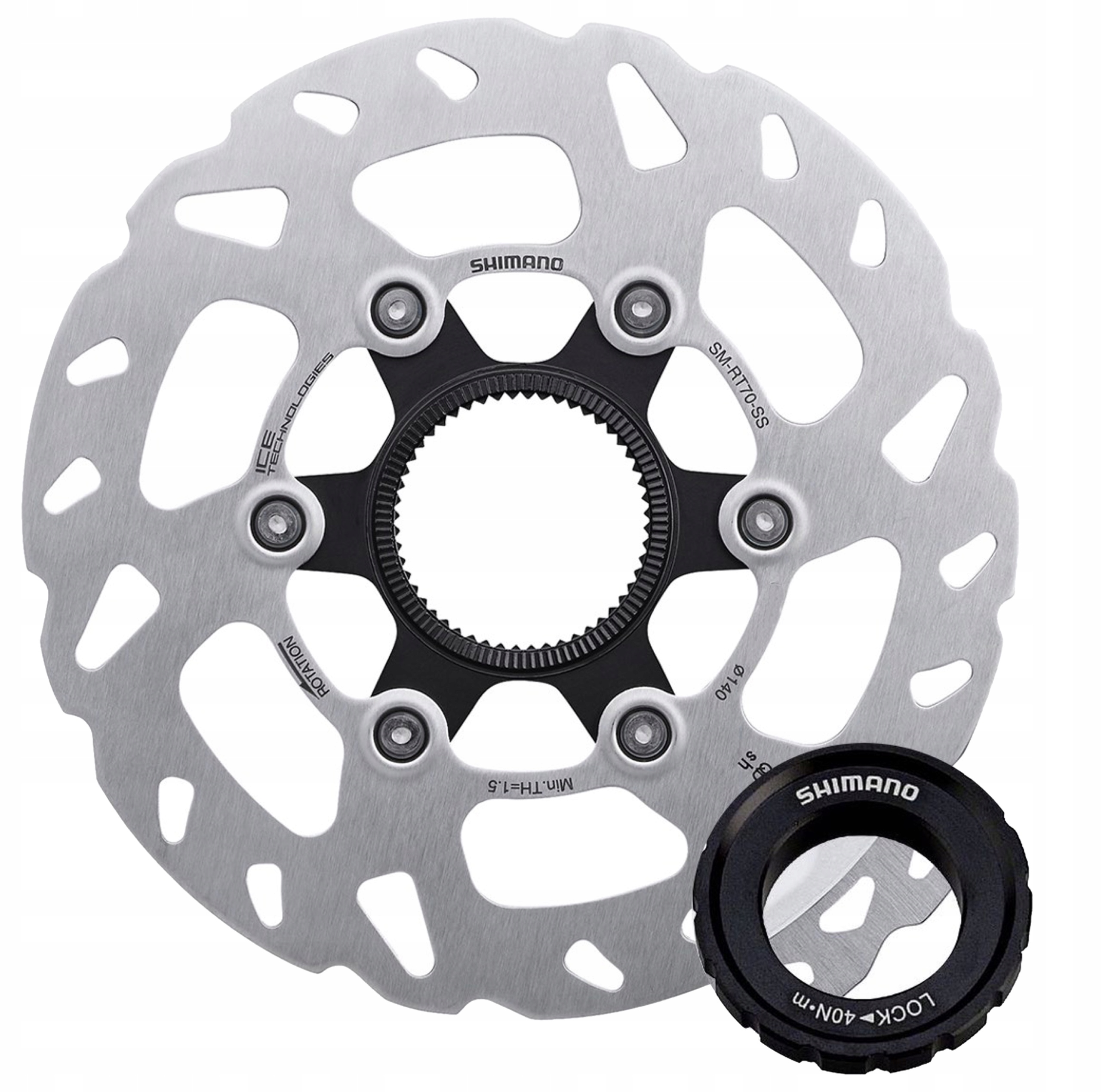 Tarcza Hamulcowa 140mm Shimano Slx RT70 140 Ice Center Lock z Nakrętką Box