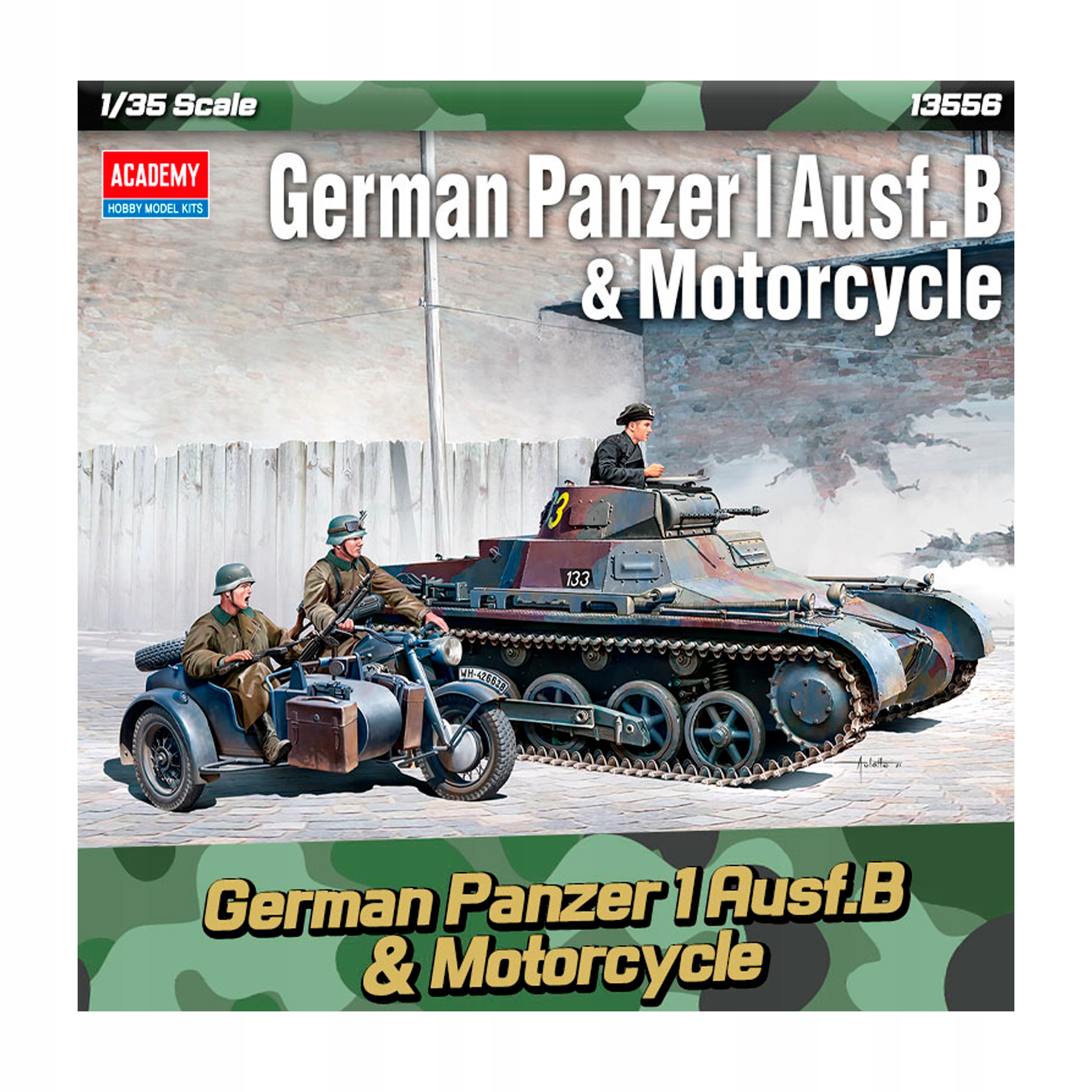 Postavte si Tank Panzer I a Motorku s Košem Sběratelský Academy