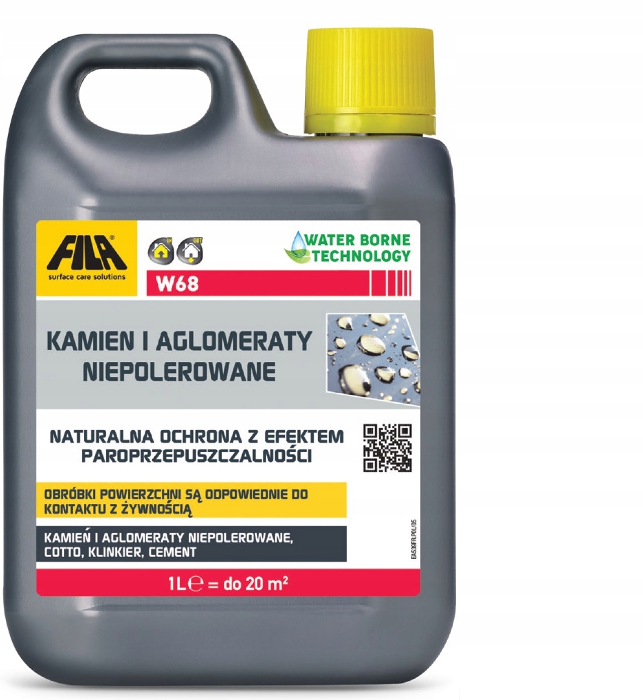 Fila W68 1L impregnat do kamienia naturalnego Ochrona Przed Wodą I Olejem