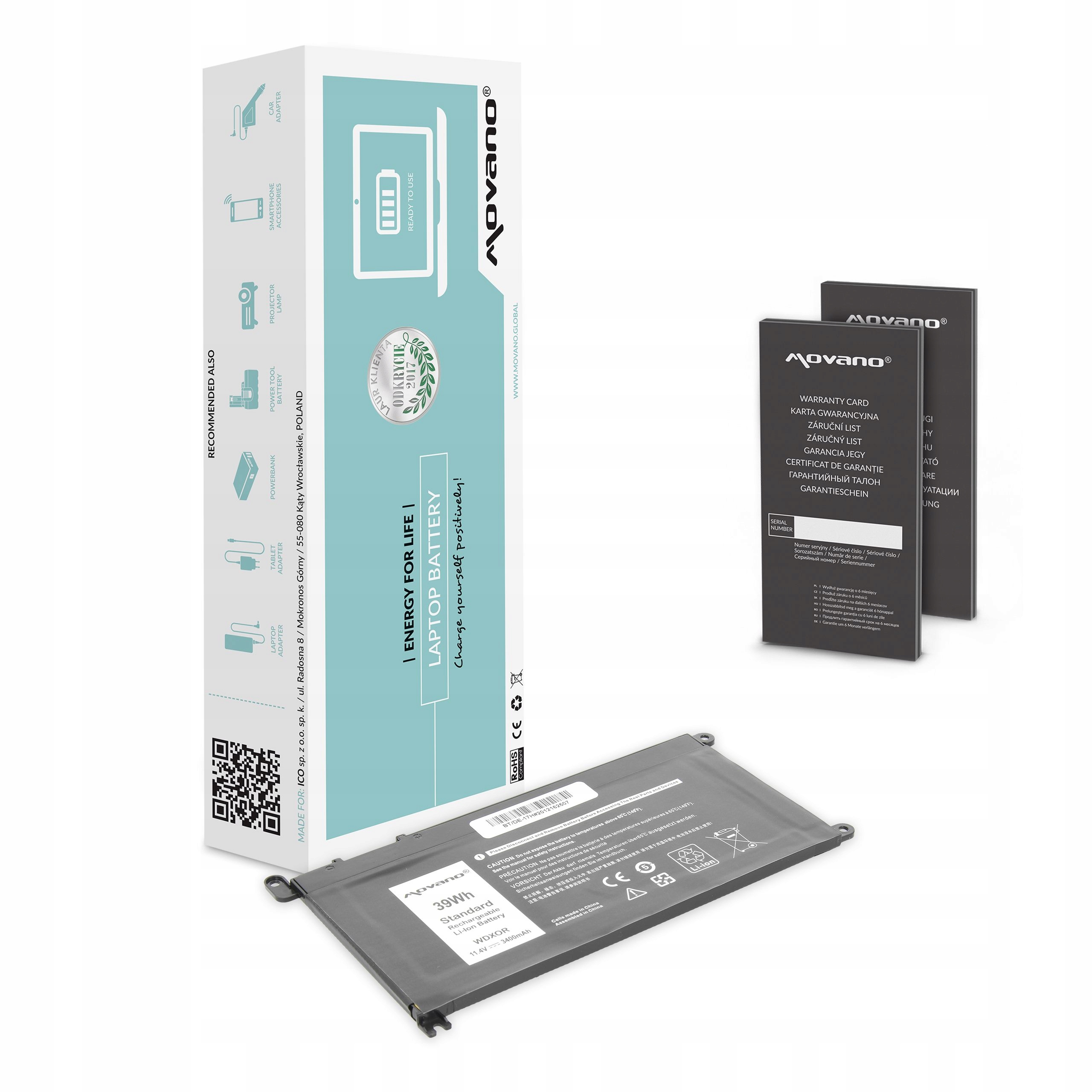 Batéria Movano pre Dell Vostro 14 (5468), 3400 mAh