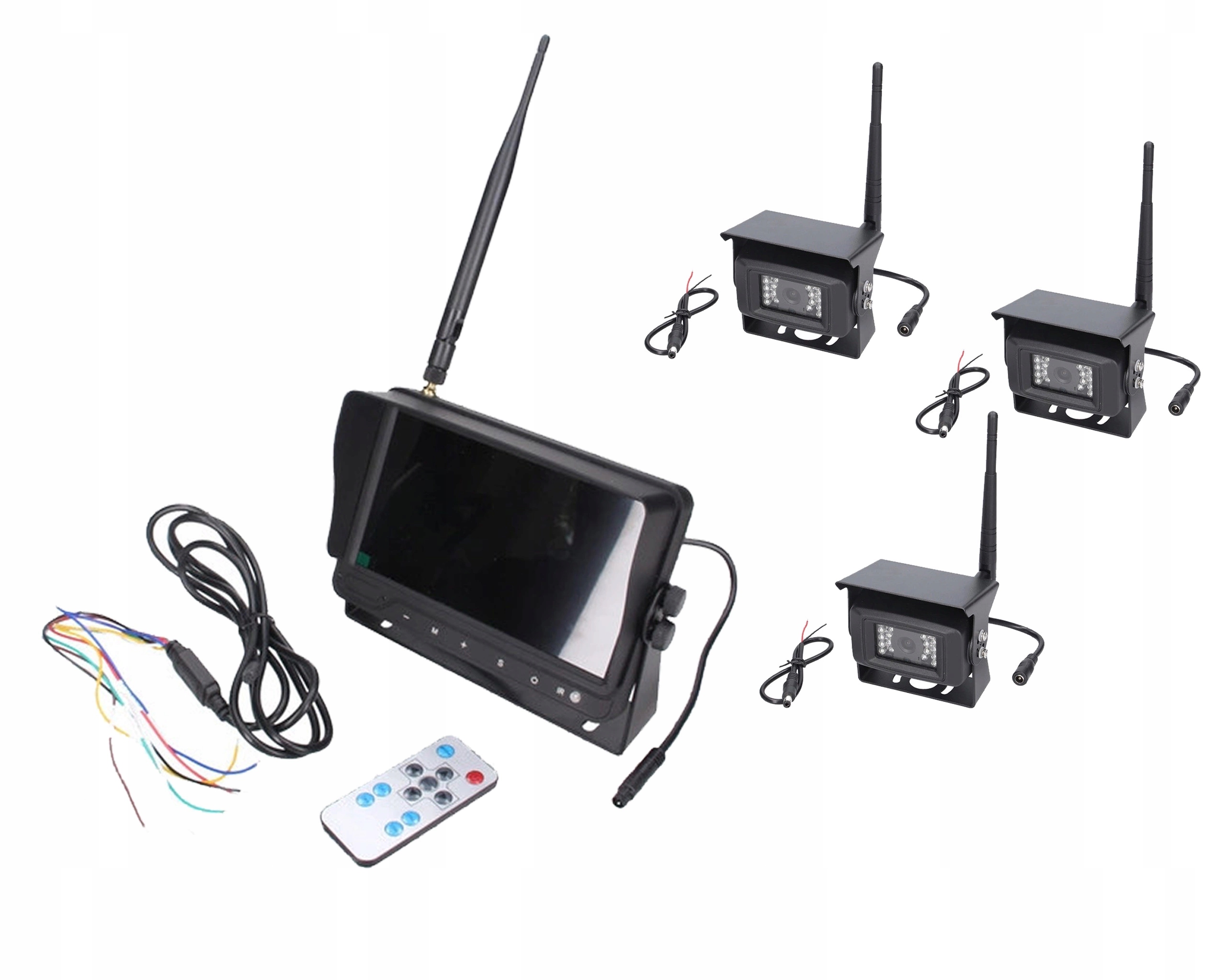 Monitorovací sada vozidla 7 palců 3 kamery bezpře