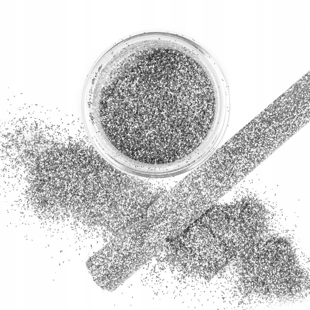 Glazing Effect Ozdoba Pyłek Do Paznokci Silver 2,5