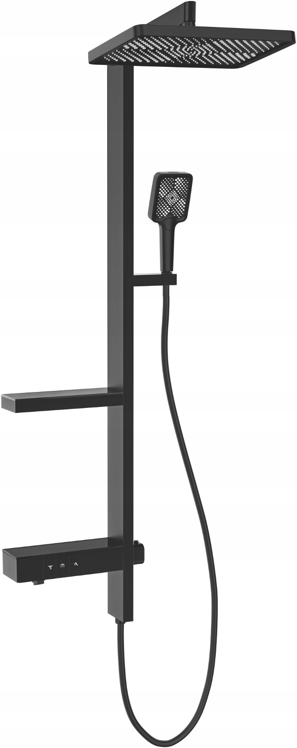 Mexen Roar dažďový sprchový set s batériou, čierny, 1301 mm