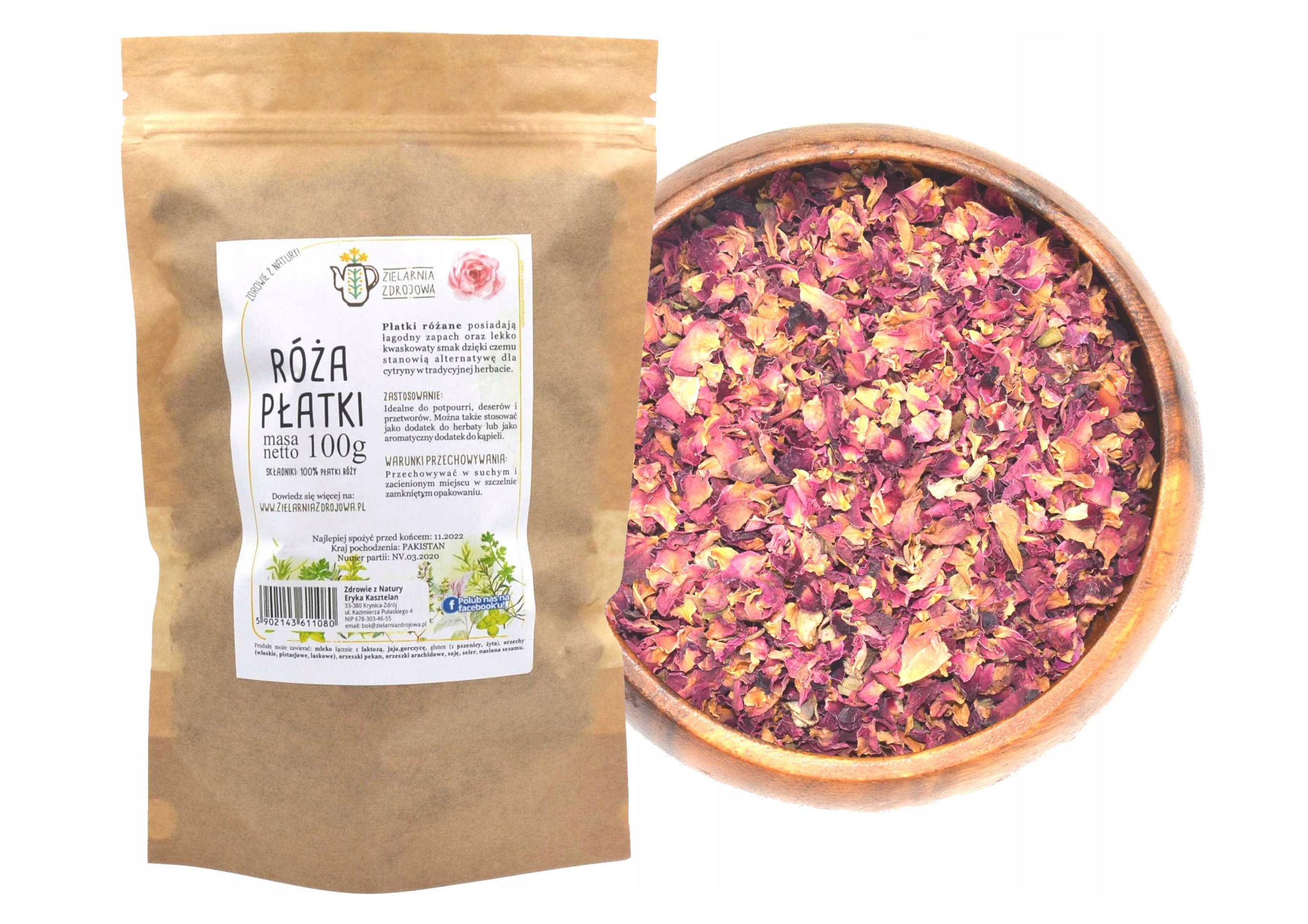 

Róża Płatki Suszone Płatki Róży Naturalne 100G