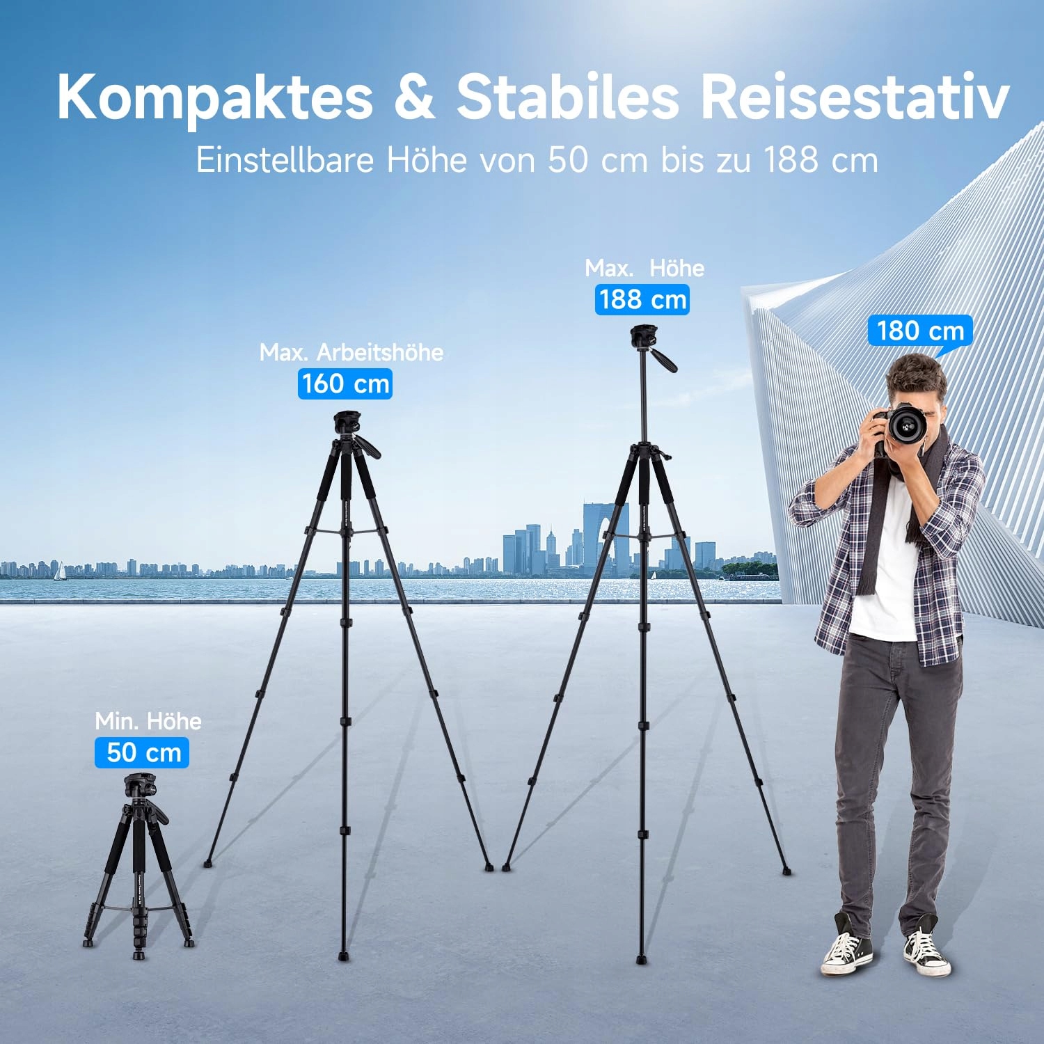 ROLLEI Statyw Podróżny 188cm Lekki Kompaktowy Aluminiowy z Głowicą Kulową — miniatura 3