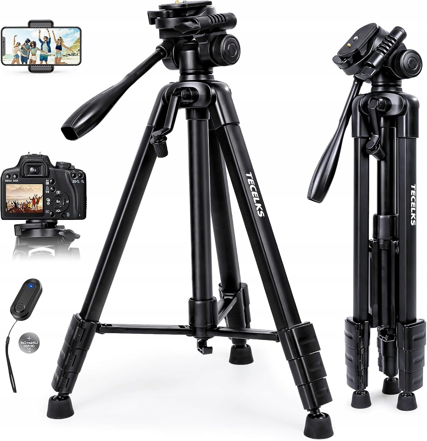 Fotografický Stativ Tecelks ZJ29 Tripod Pro Fotoaparát Telefonu 48-150 CM +pouzdro