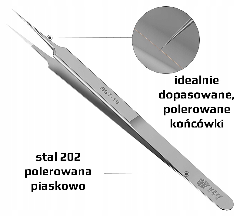 ZESTAW PĘSETA PRECYZYJNA OSTRA PROSTA +ZAGIĘTA 30° EAN (GTIN) 6949639127839
