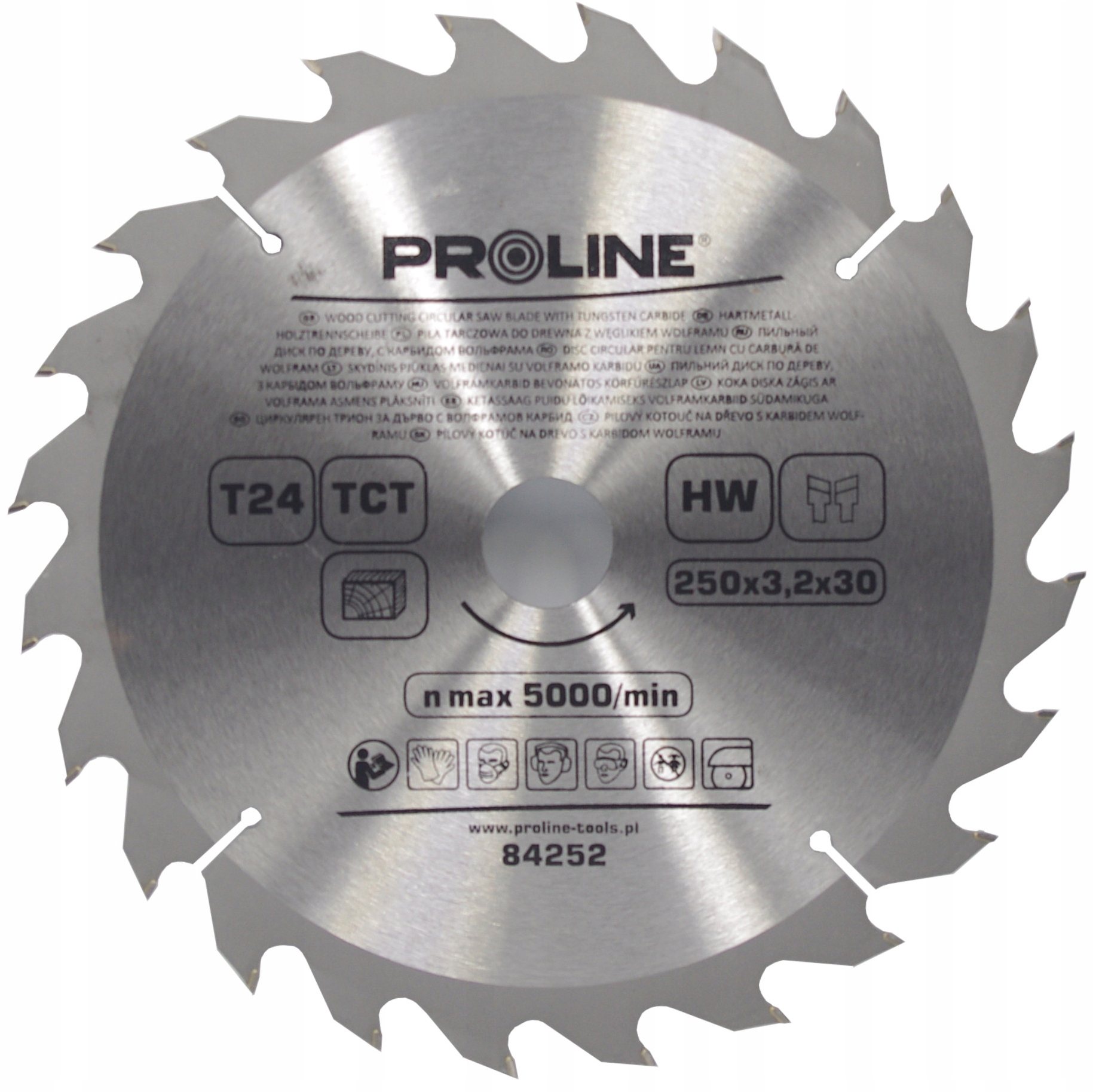 

Piła tarczowa do drewna 250x3,2x30mm 25zęby widia