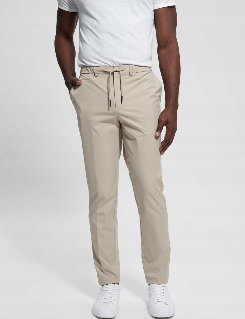 Guess Chino Kalhoty Se Šňůrkou, Béžové, Velikost 32