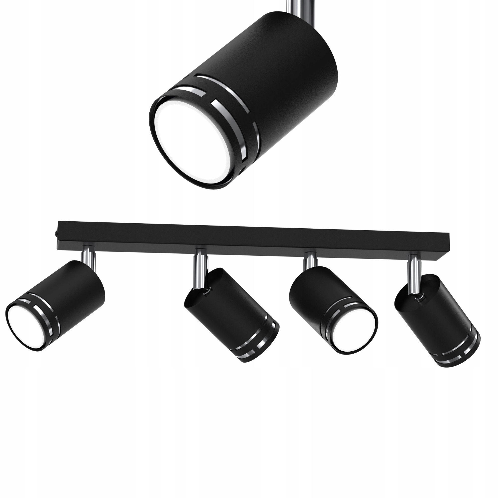 Stropné Svietidlo Čierny Chrom Pohyblivý Led GU10 Spot Reflektor Poľsko Lampa