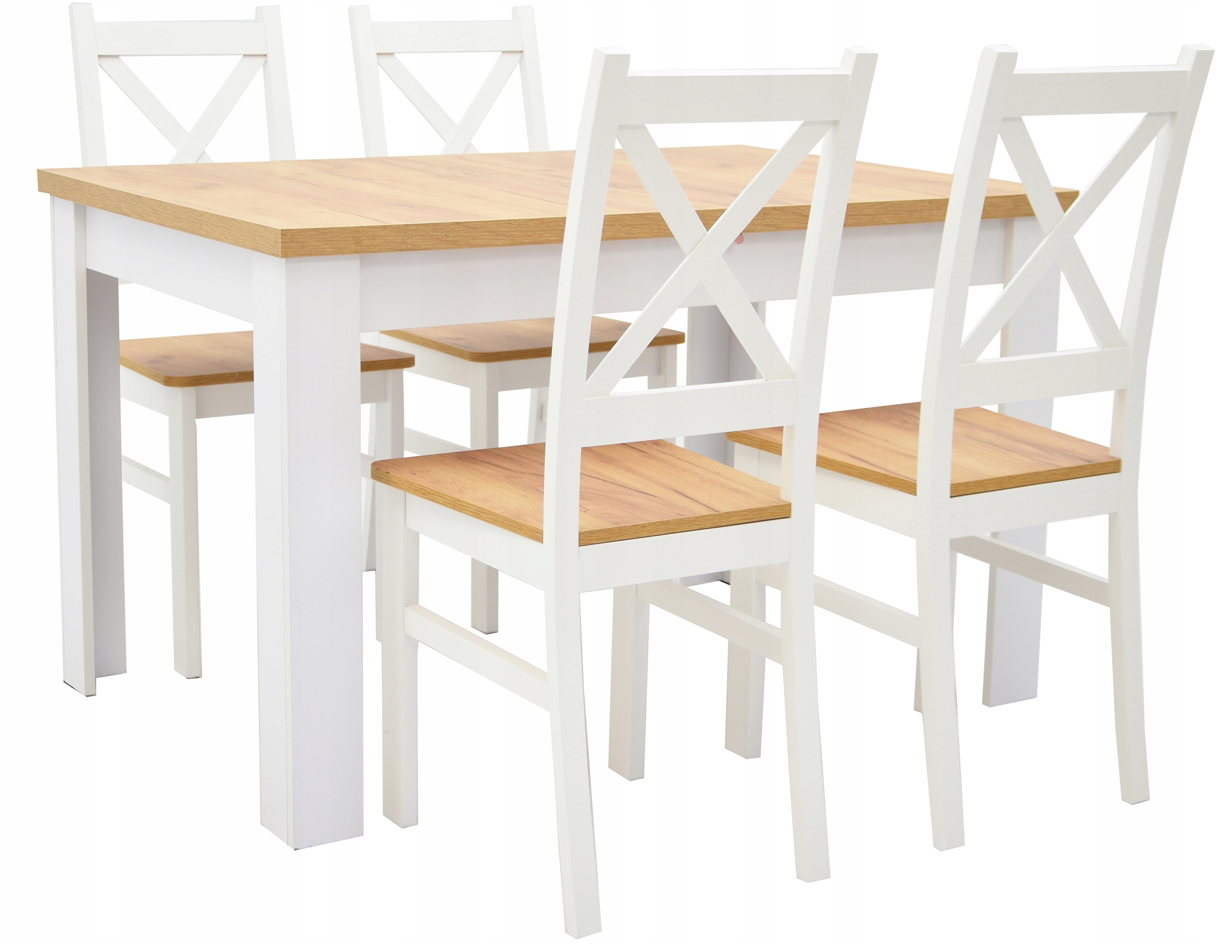 BIAŁY stół 80x140 blat CRAFT i 4 KUCHENNE KRZESŁA