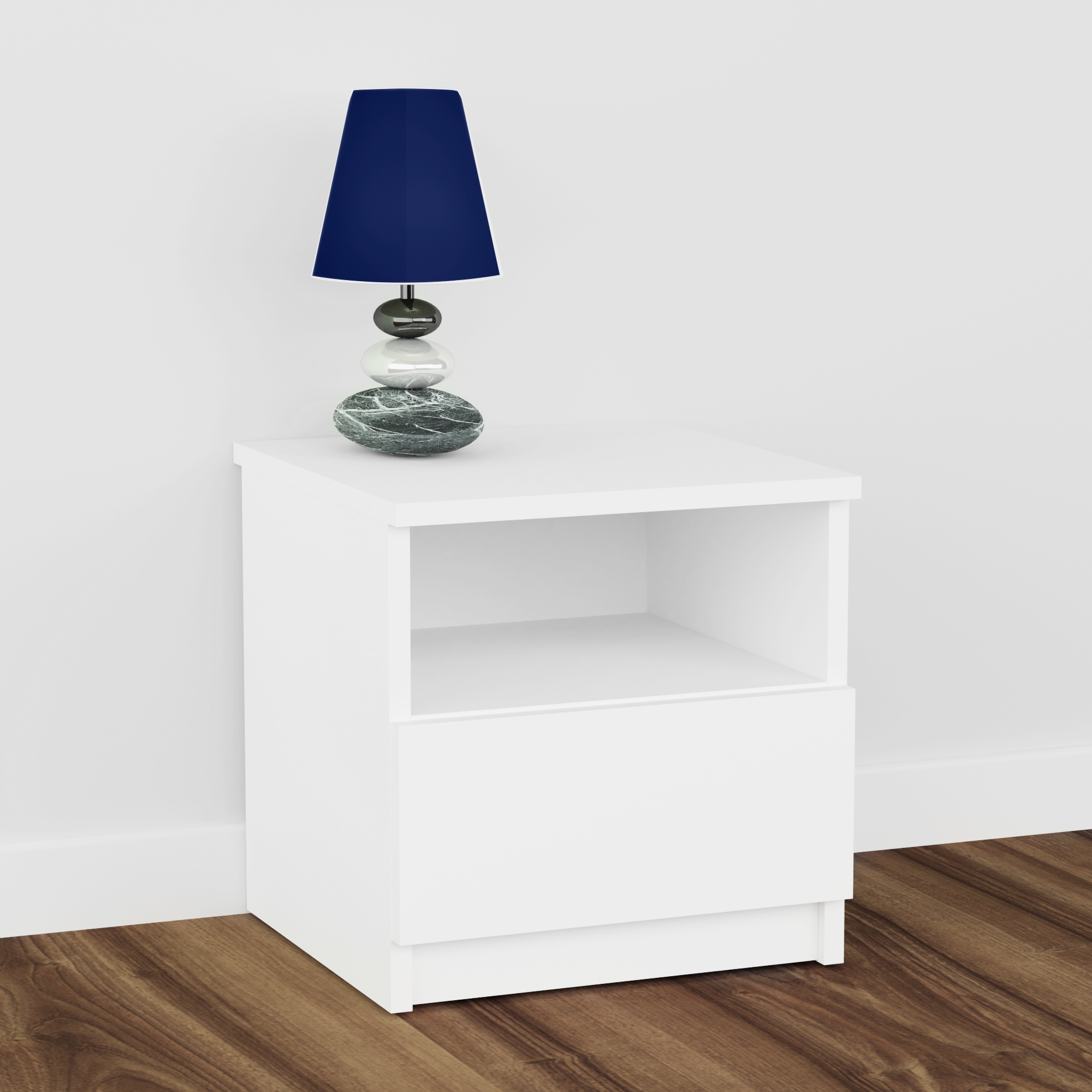 Szafka nocna komoda stolik 1 szuflada do sypialni 40 cm biała mat Kod producenta MM0039