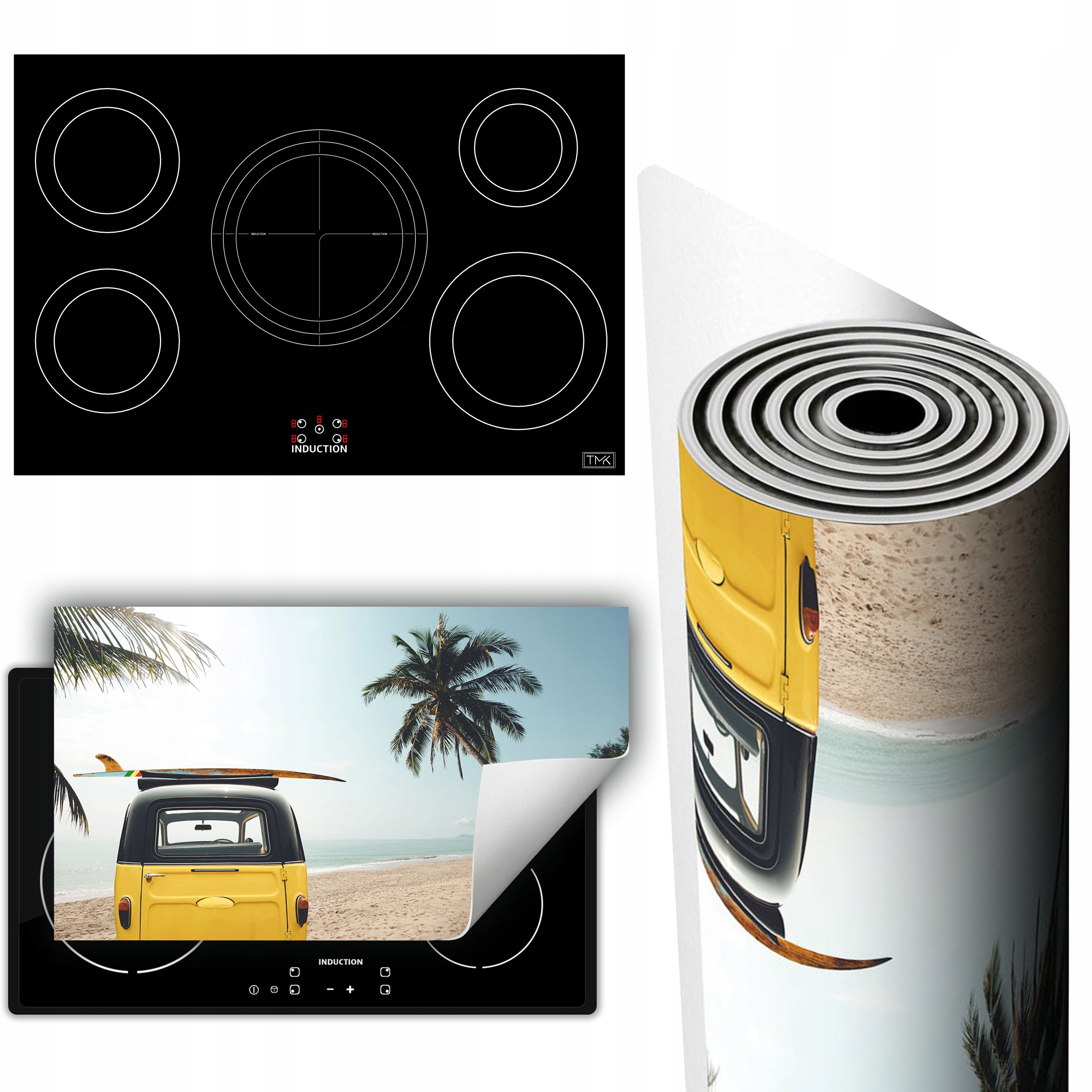Vinylová Podložka Ochrana Kuchyňské Desky 90x52 auto pláž