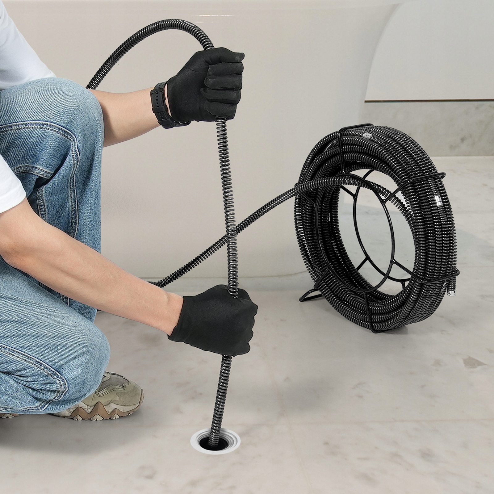 VEVOR Rur Spiralna 20M Odpowiedni Rozmiar Rury 20–100MM Do Czyszczenia Marka Vevor