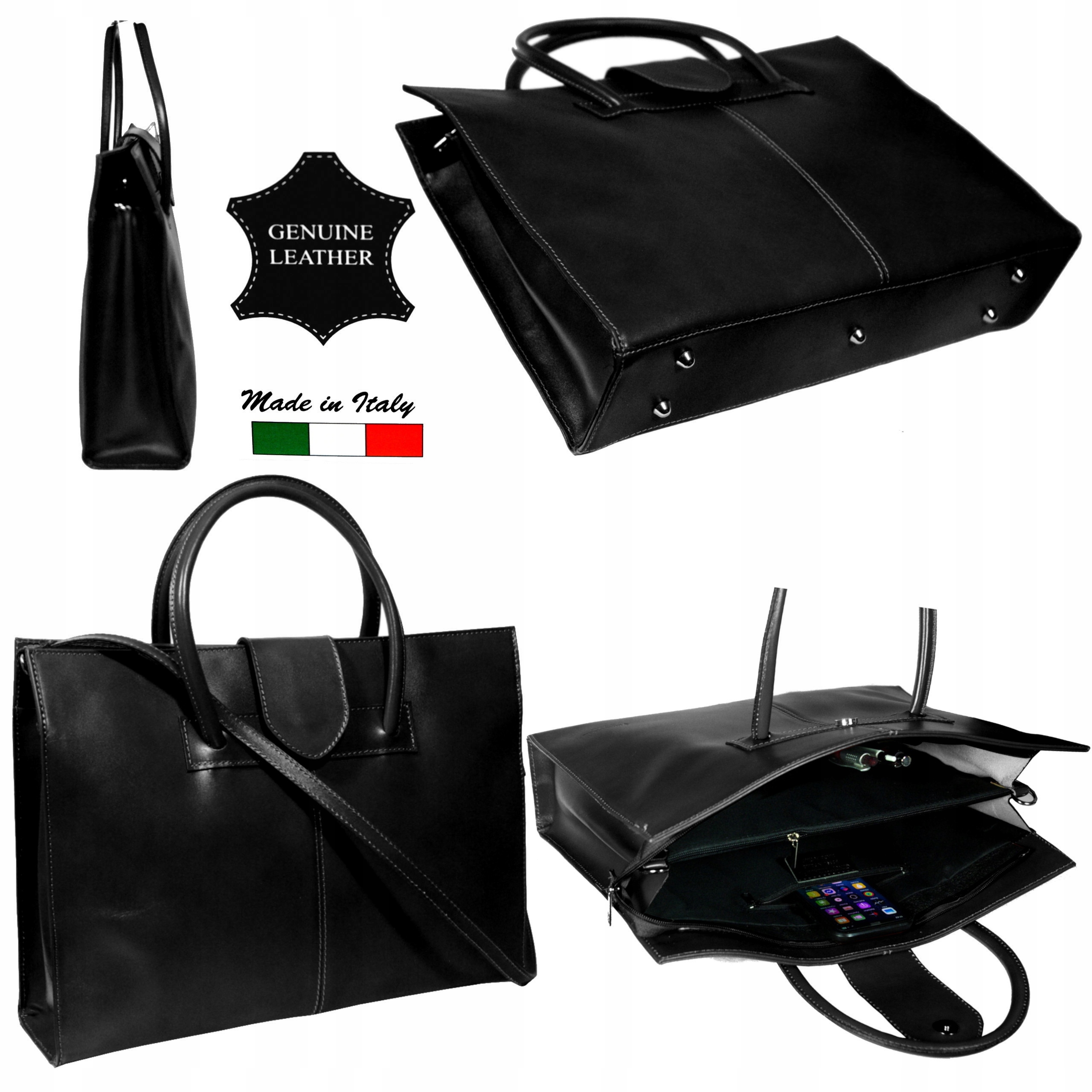 Dámská kožená taška přes rameno na notebook 15 italská výroba kabelka A4