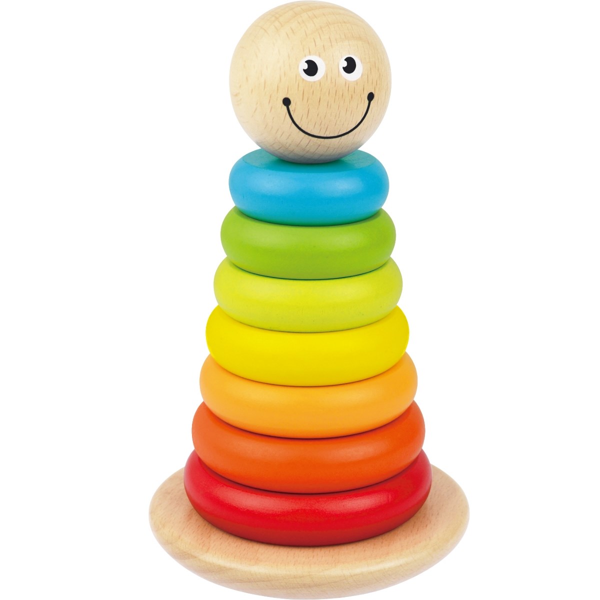 DREWNIANA PIRAMIDKA WAŃKA WSTAŃKA KOLOROWA SMILY Kod producenta AC7617
