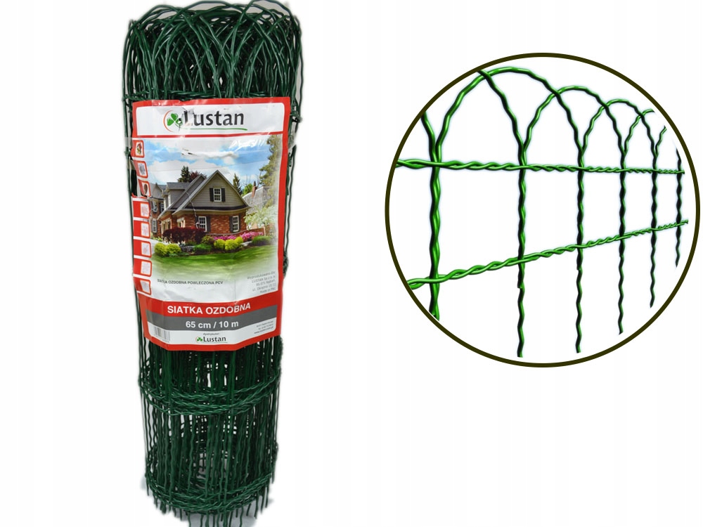

Siatka Metalowa ozdobna Zielona Łuki 65cm 1mb