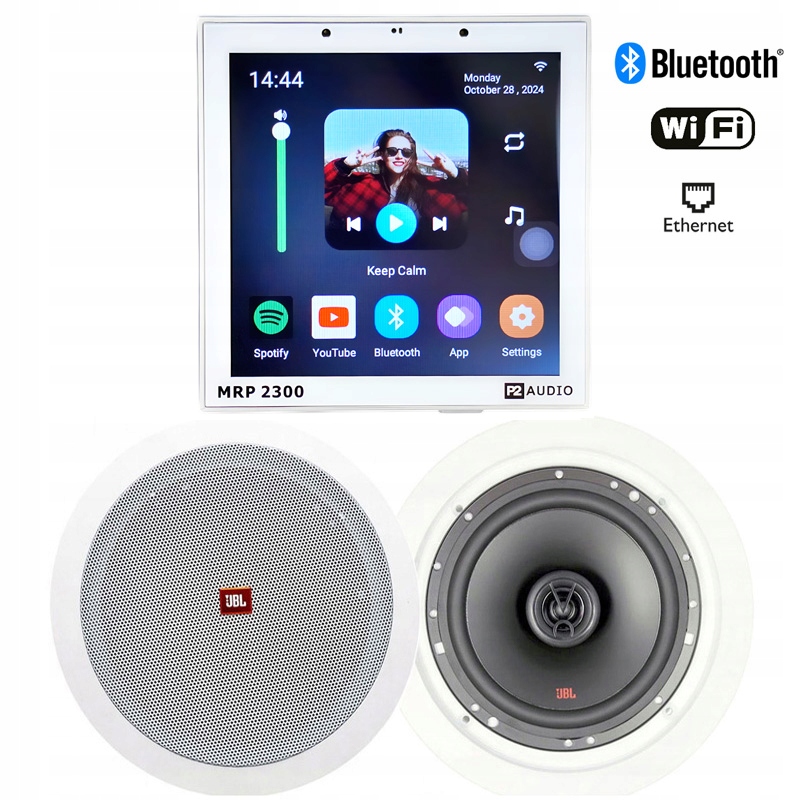 P2 Audio Internetové Podomítkové Rádio Wifi Bt Reproduktory Jbl 40W