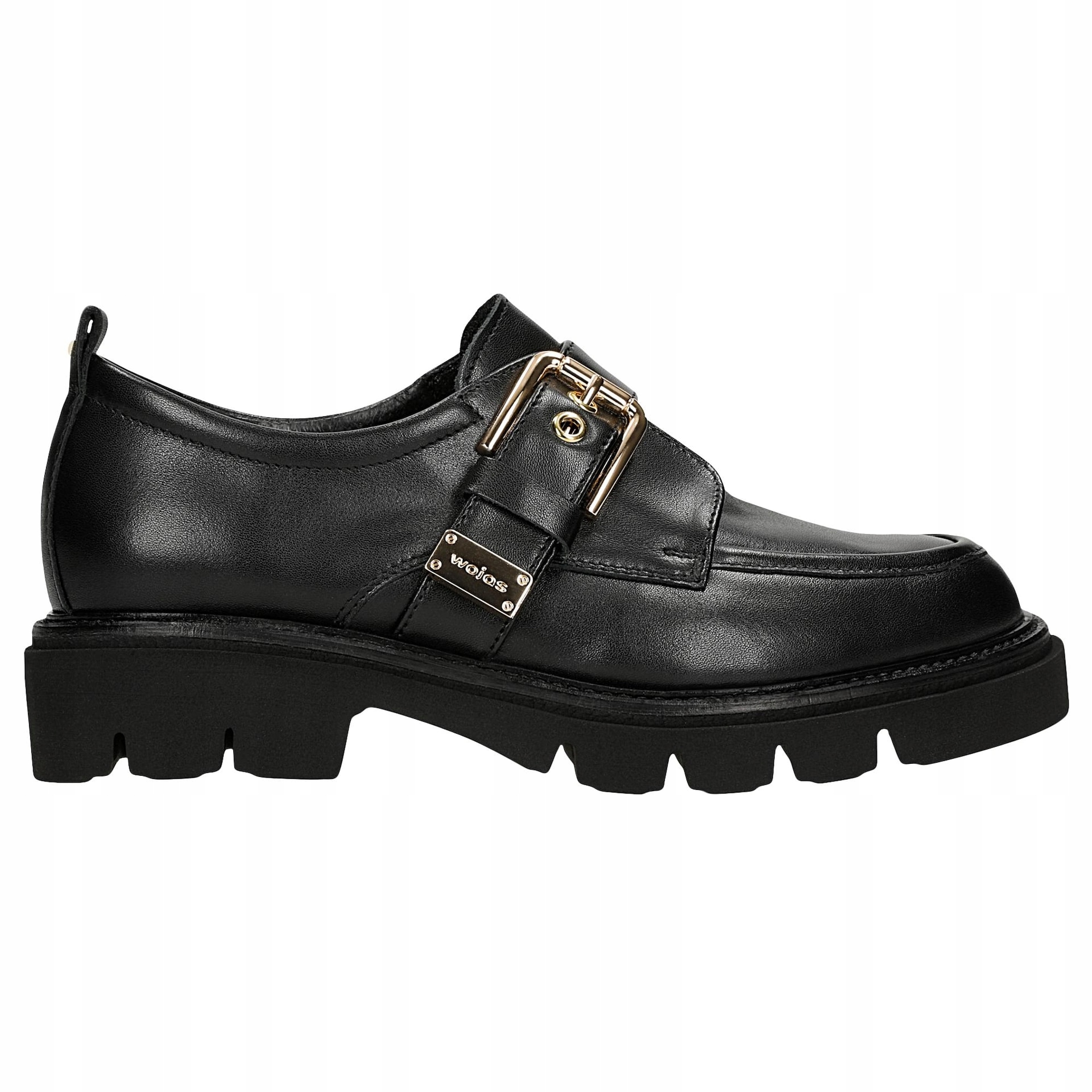 Černé dámské monky se zlatou sponou vel.