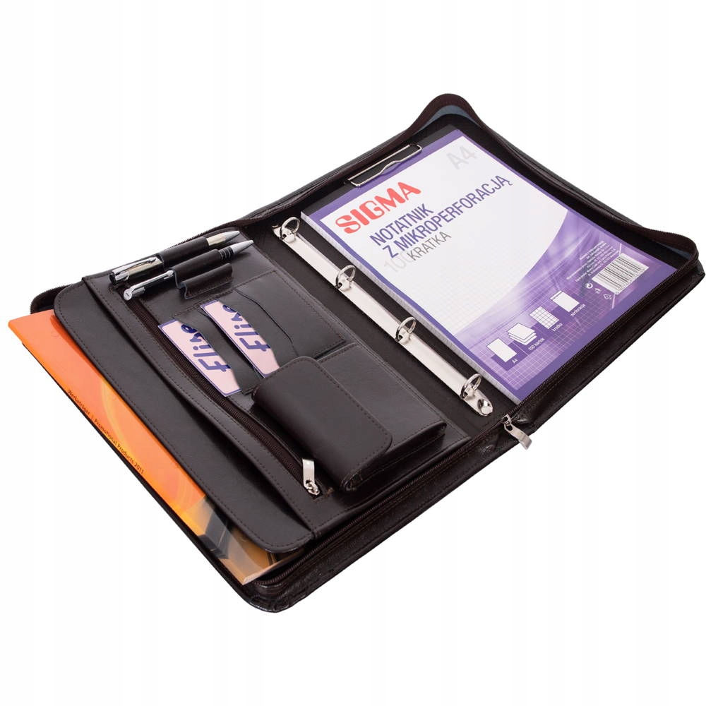 Skórzany biwauar brązowy czekolada aktówka Tizano BWS07 Materiał dominujący skóra naturalna