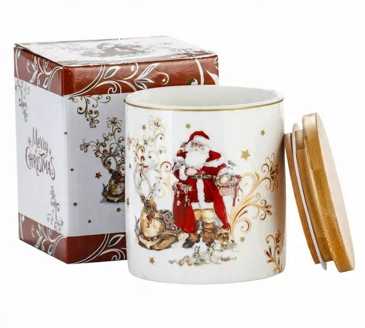 

Świąteczny pojemnik porcelanowy z pokrywką 1,3 l