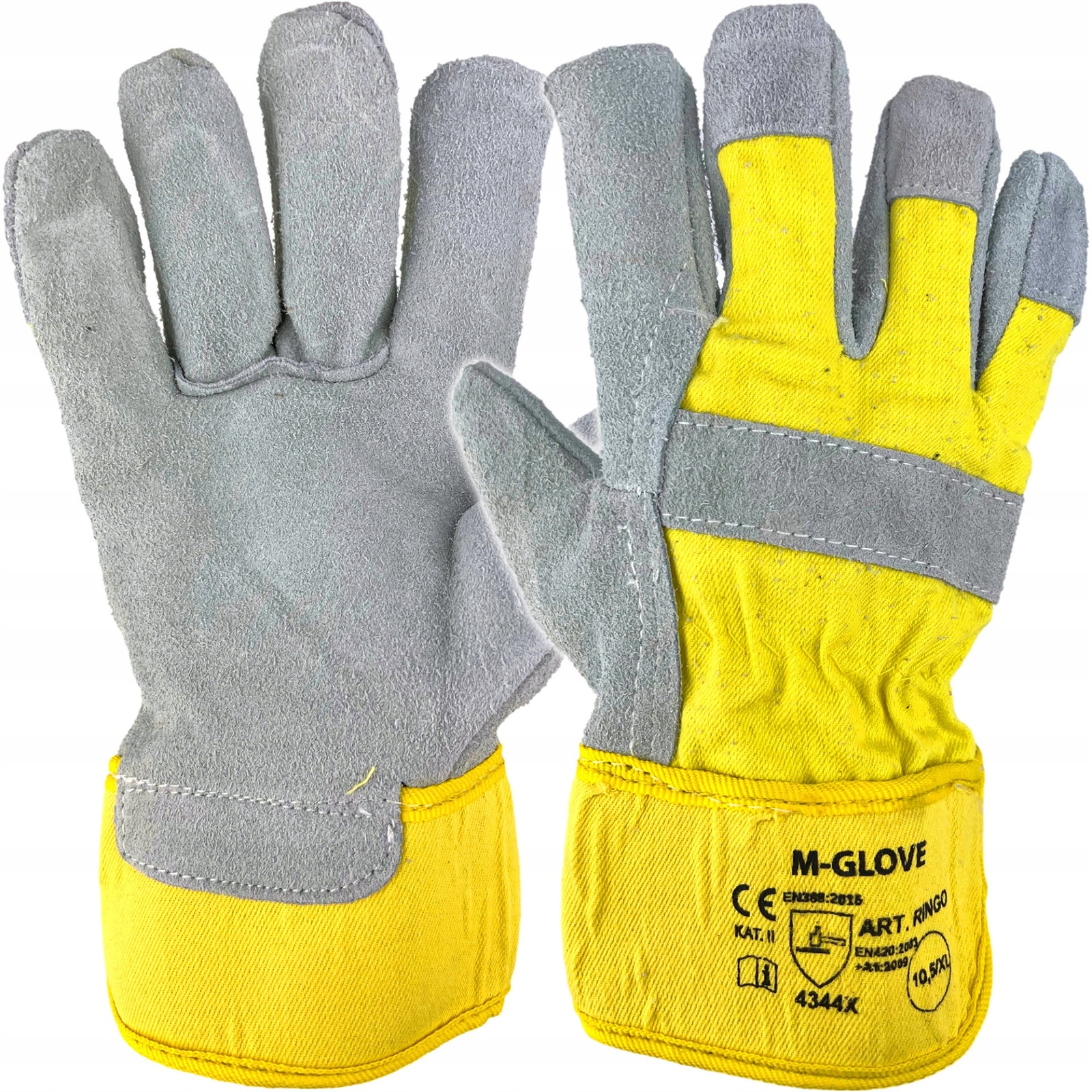 RĘKAWICE ROBOCZE OCHRONNE Z DWOINY RINGO PLUS YELLOW 4243X