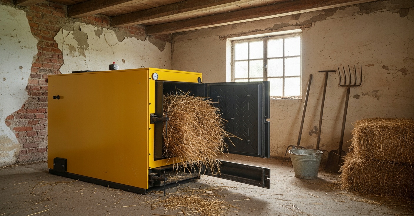 Piec na słomę i drewno biomasę TERMOMONT BTK 40 kW Rolniczy przemysłowy — 28