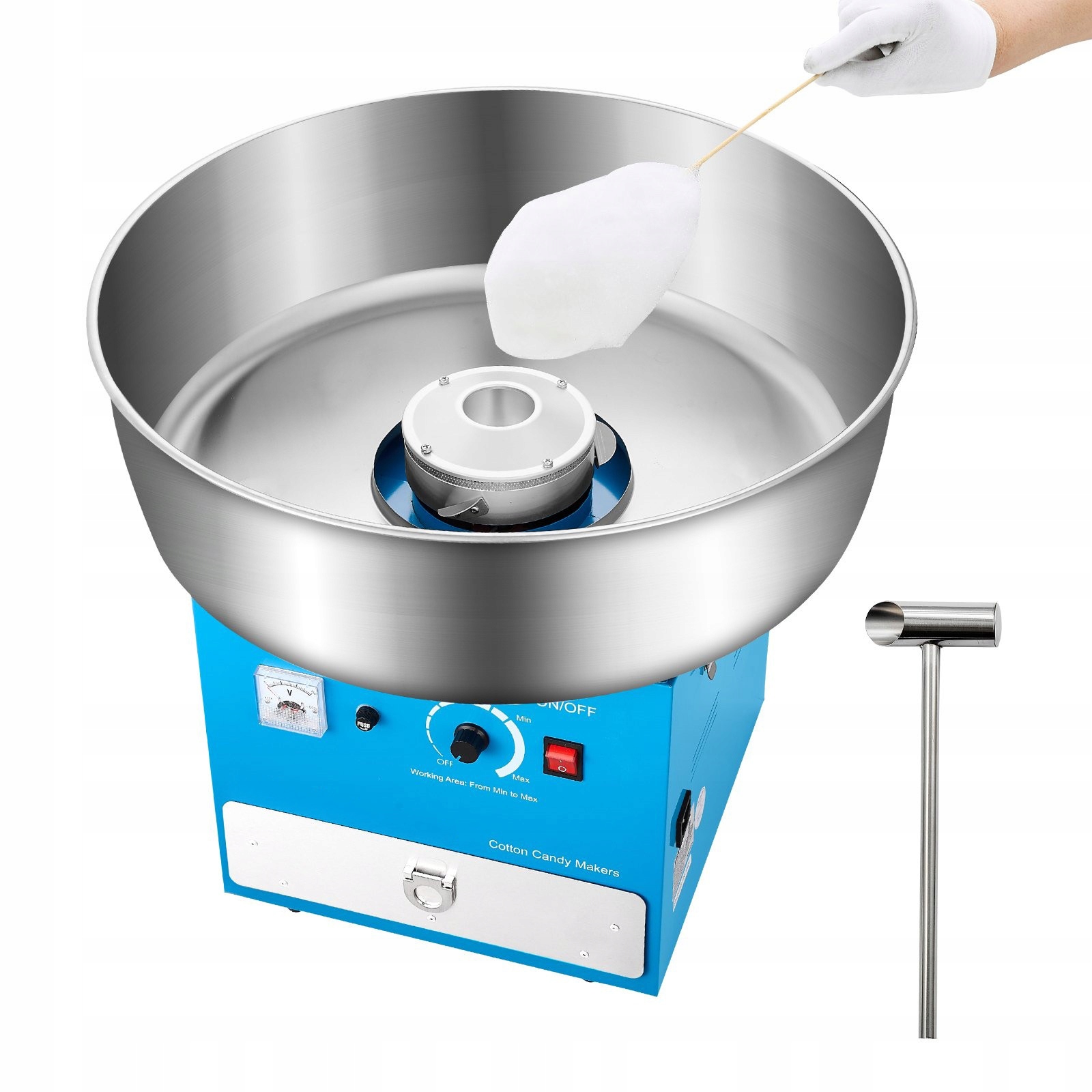 Stroj na cukrovú vatu strojček Pro 1000 W misa 52 cm Reg. teploty