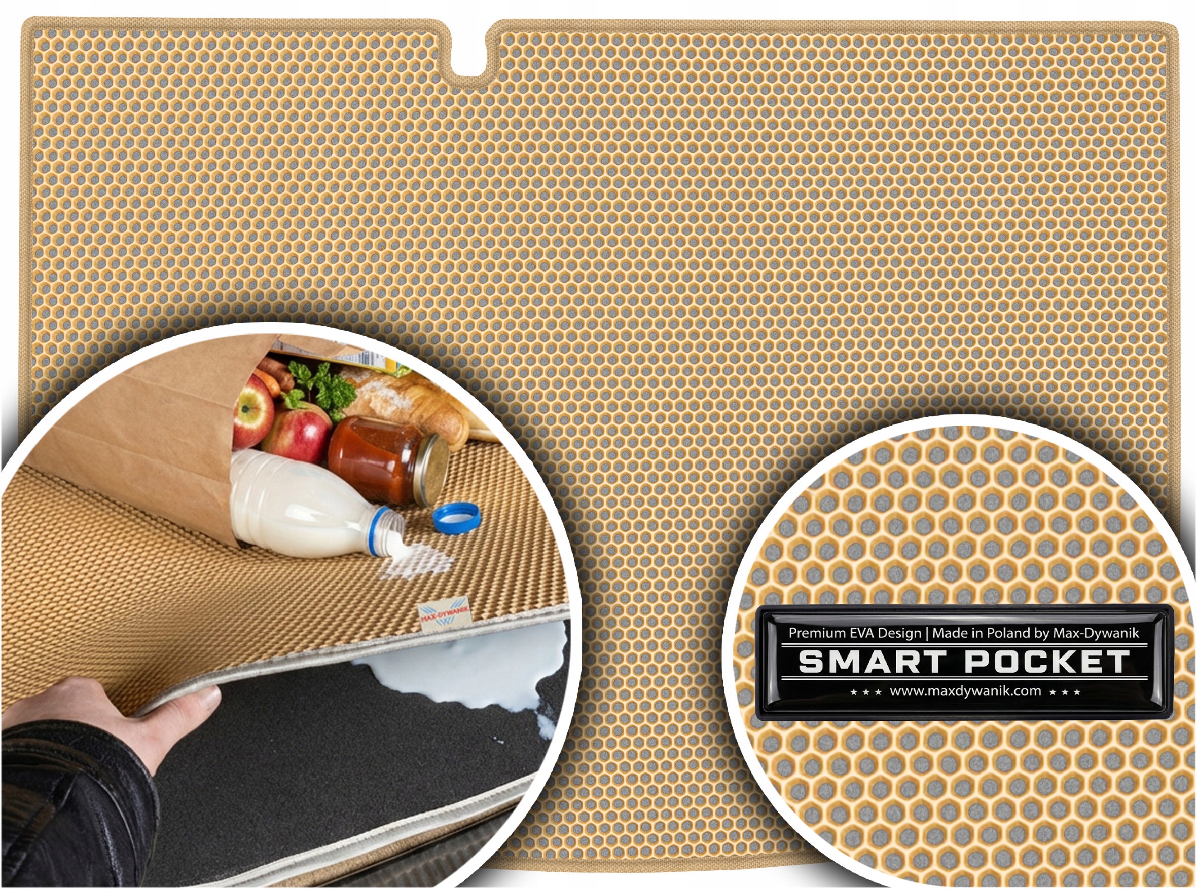 Škoda Fabia III Hb 2014-2021 Vložka do kufru Eva Smart Pocket Béžová