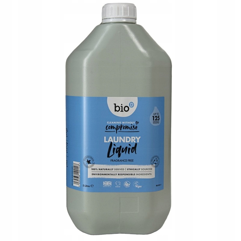 Bio-D Skoncentrowany niebiologiczny płyn do prania bezzapachowy 5000 ml