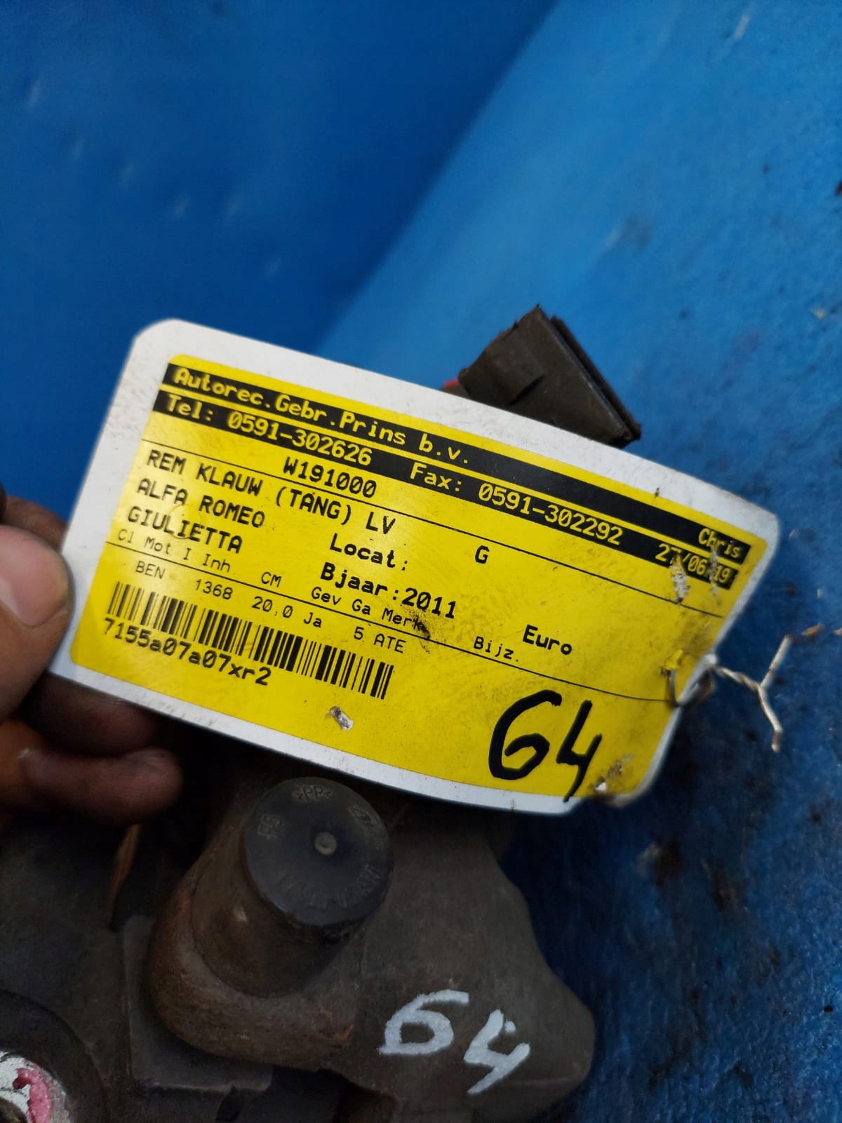 calipers GIULIETTA 2011 R 1.4B front KPL FN3 57