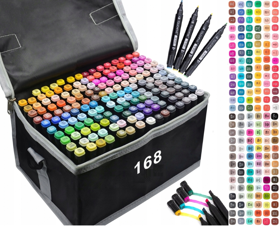 Fixy Barevné Oboustranné Alkoholové 168 Ks