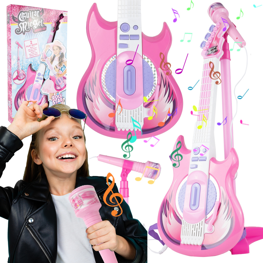 

Gitara Elektryczna Rockowa+ Mikrofon Na Statywie