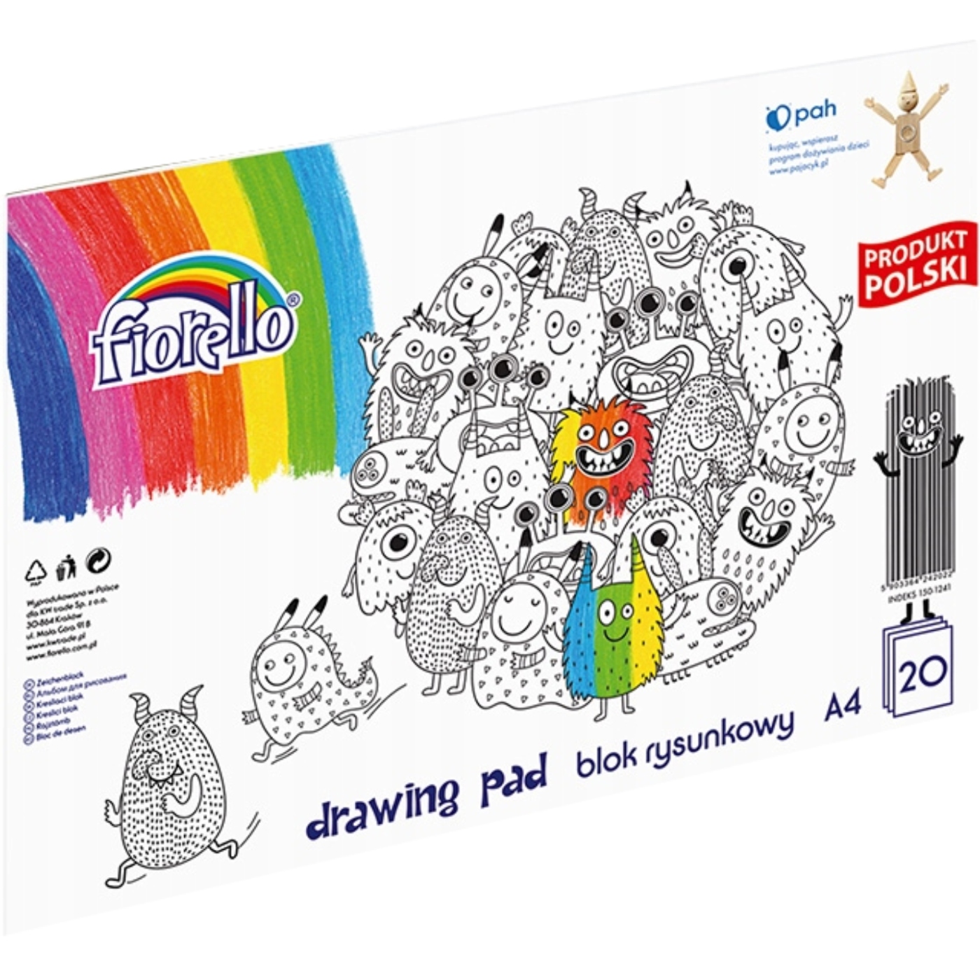 Zestaw Bloków rysunkowych A4 A3 Biały i Kolor 5szt Marka Fiorello