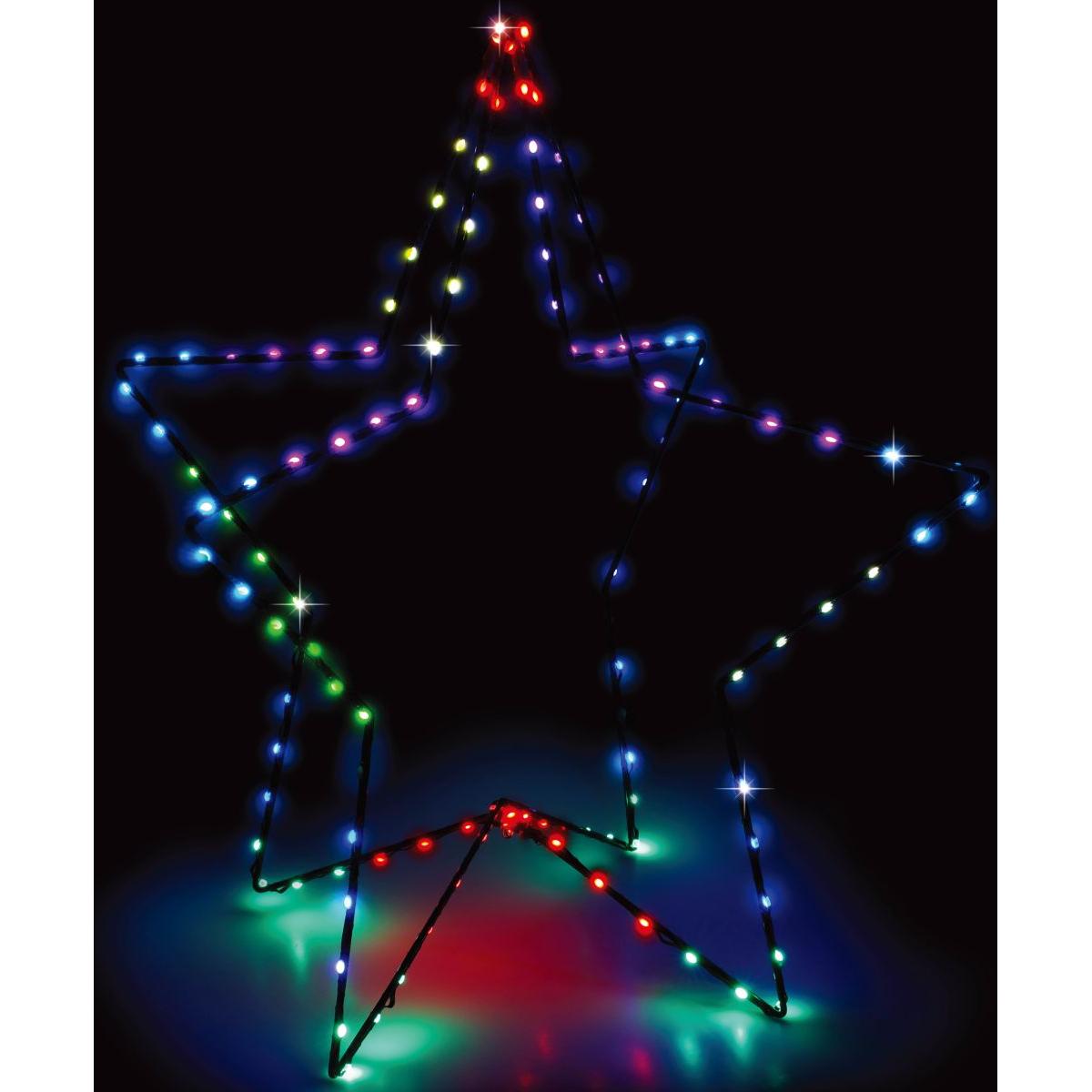 3D Led dekoratívna hviezda Rgb 80 cm – 120 diód, diaľkové ovládanie, časovač, ozdoba